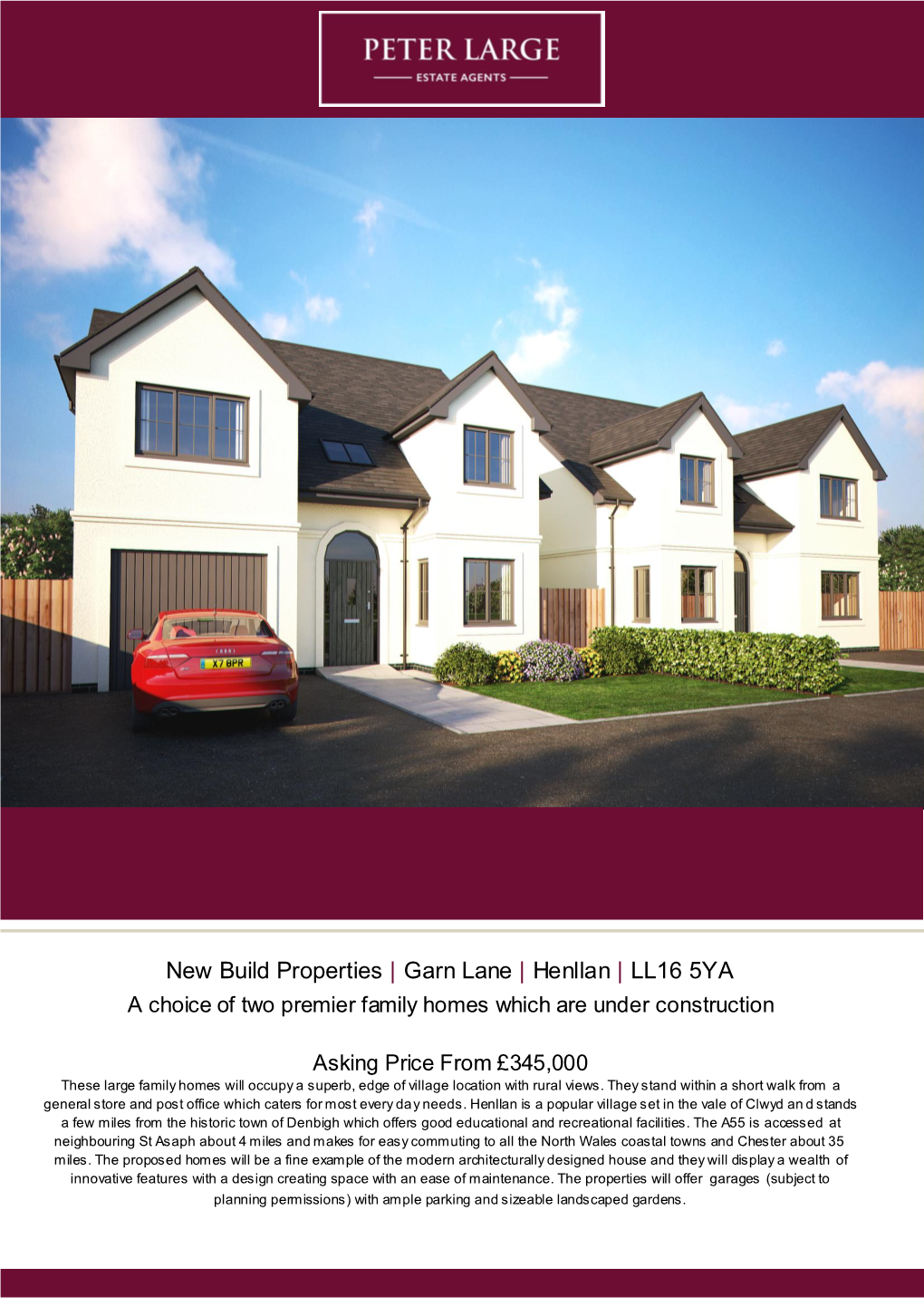 Henllan | LL16 5YA a Choice of Two Premier Family Homes Which Are Under Construction