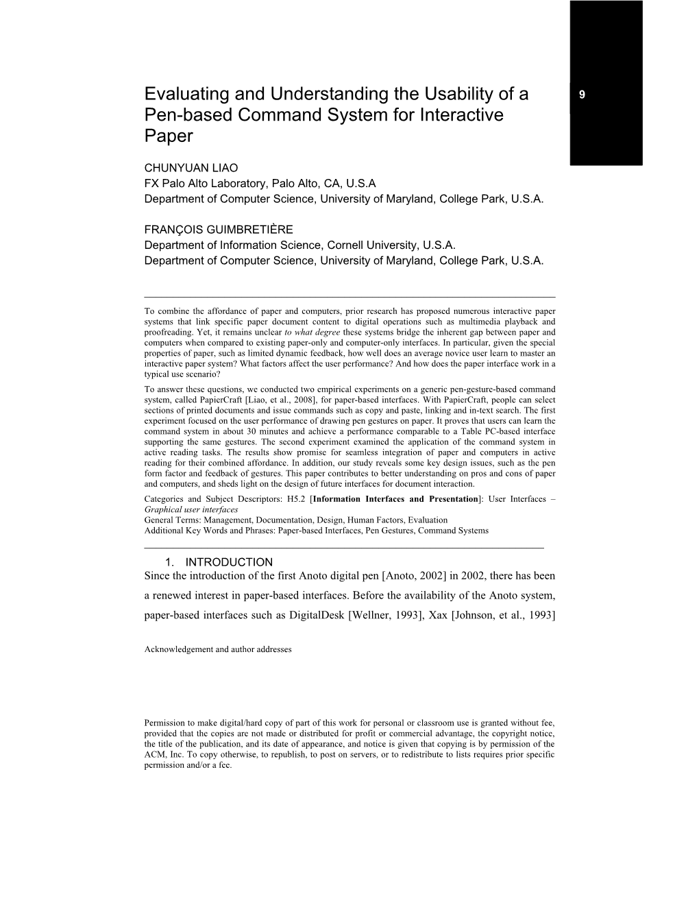 Evaluating and Understanding the Usability of a Pen-Based Command