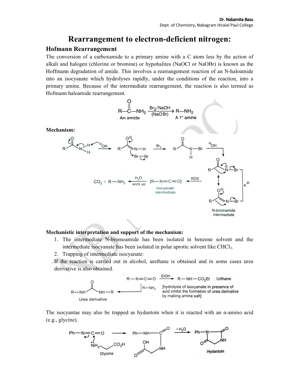 Rearrangement to Electron-Deficient Nitrogen