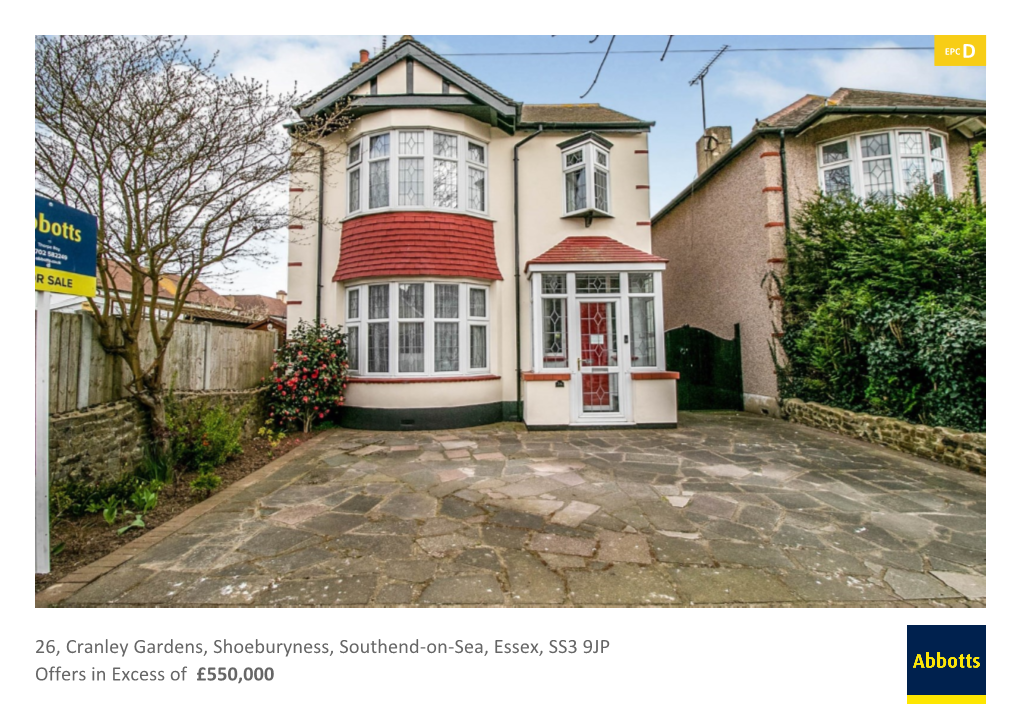 26, Cranley Gardens, Shoeburyness, Southend-On-Sea, Essex, SS3 9JP Offers in Excess of £550,000
