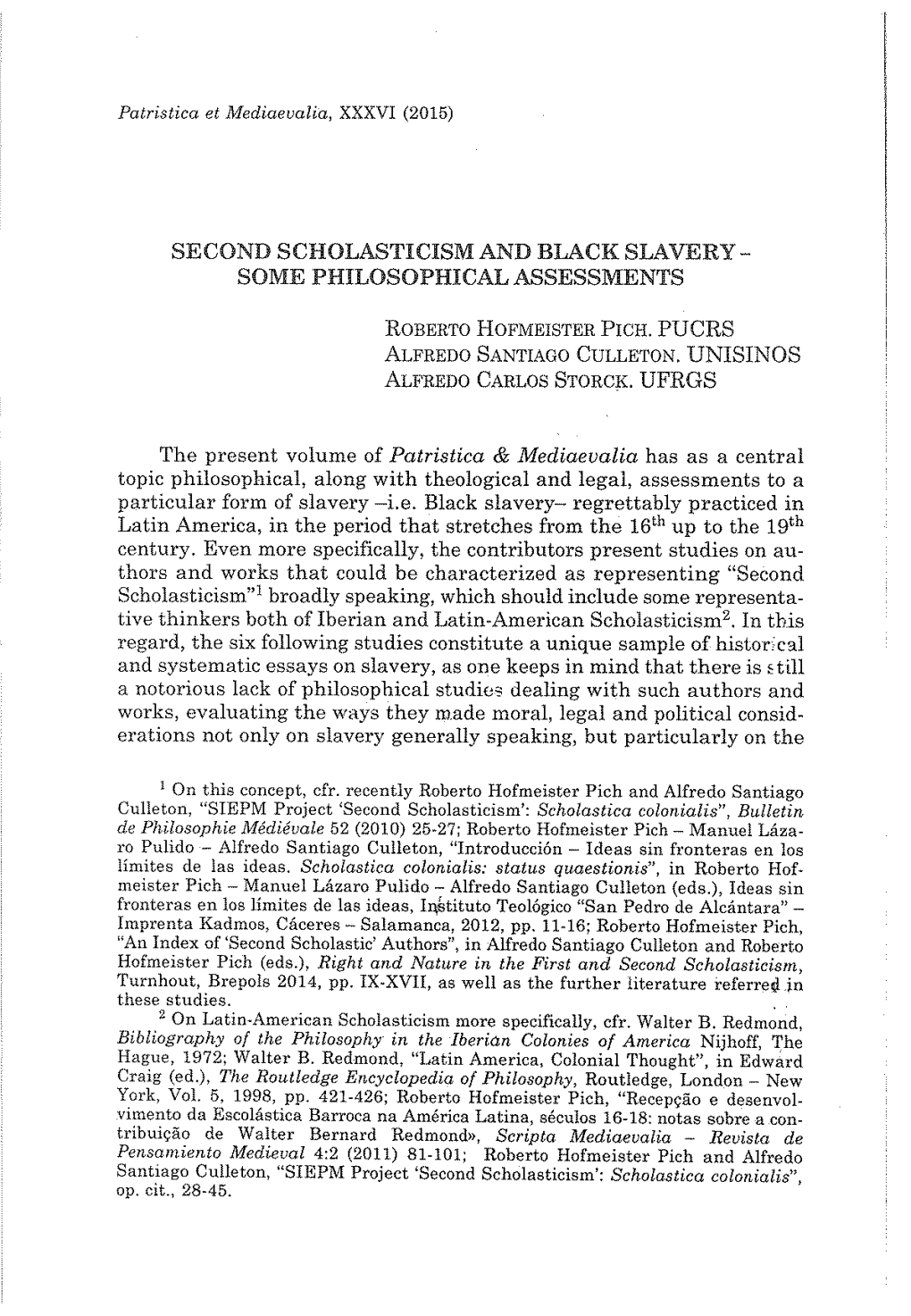 Second Scholasticism and Black Slavery - Some Philosophical Assessments