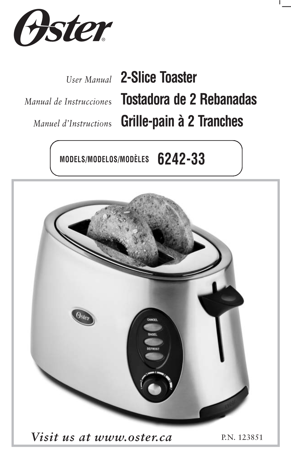 Oster® 2-Slice Toaster User Manual