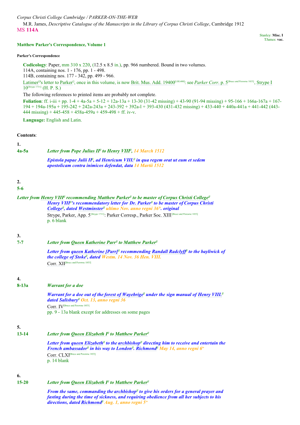 MS 114A Stanley: Misc