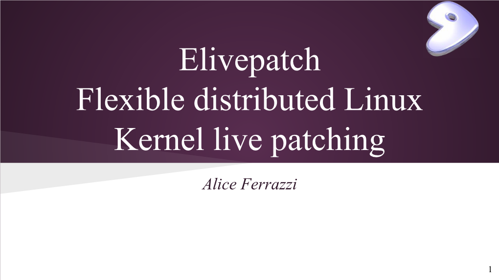 Elivepatch Flexible Distributed Linux Kernel Live Patching