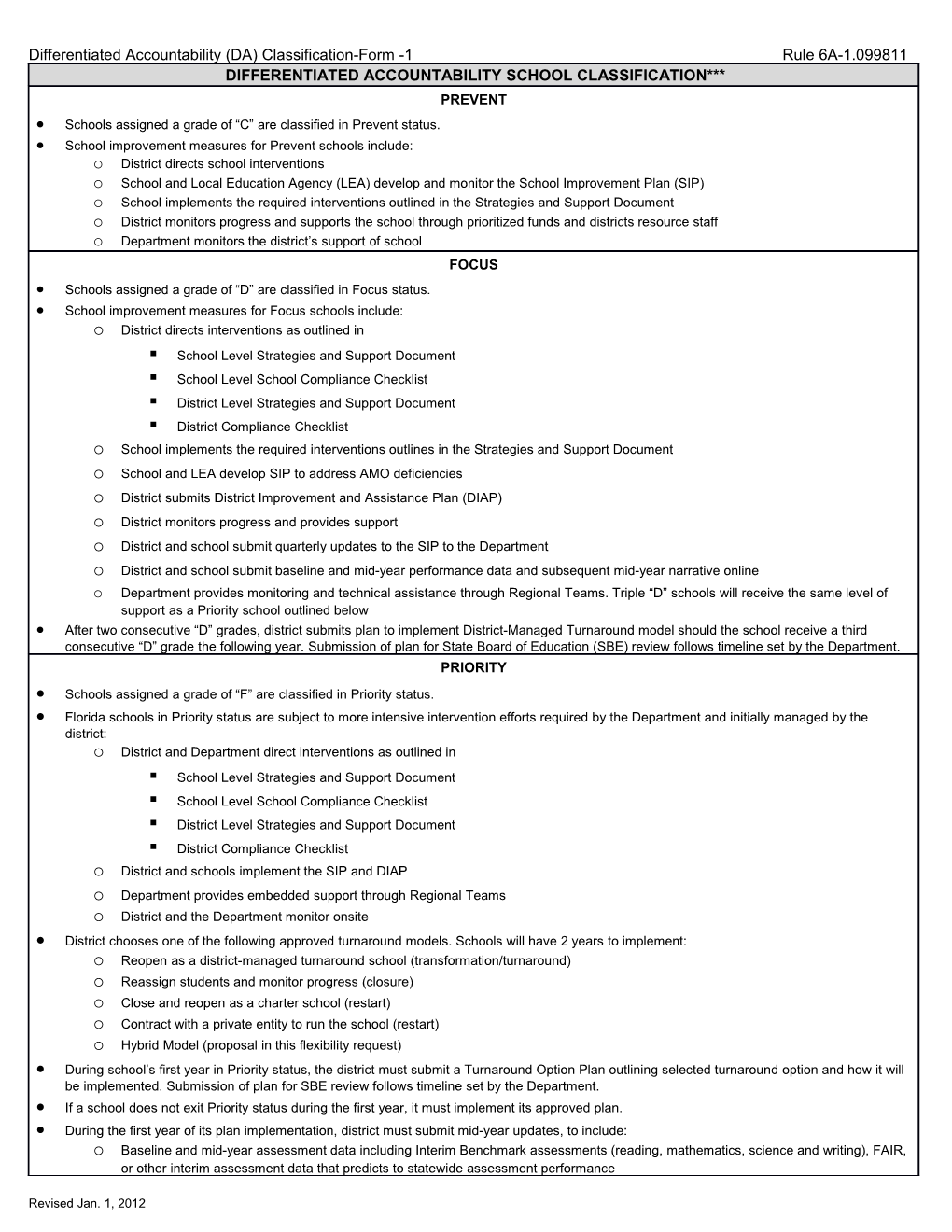 Florida S Differentiated Accountability Plan