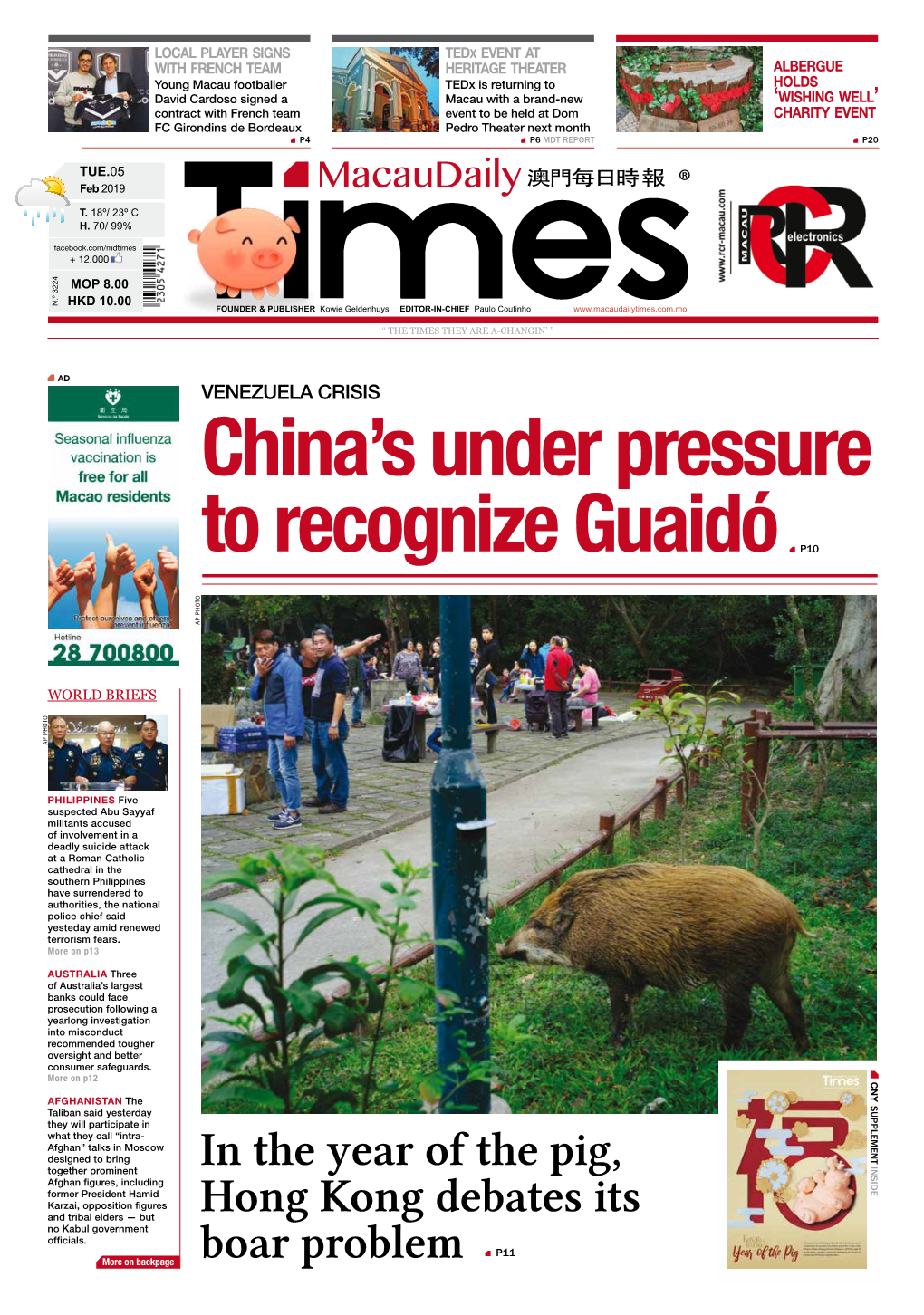 In the Year of the Pig, Hong Kong Debates Its Boar Problem