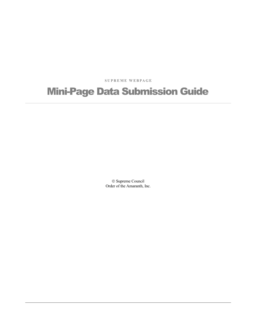 Mini-Page Data Submission Guide