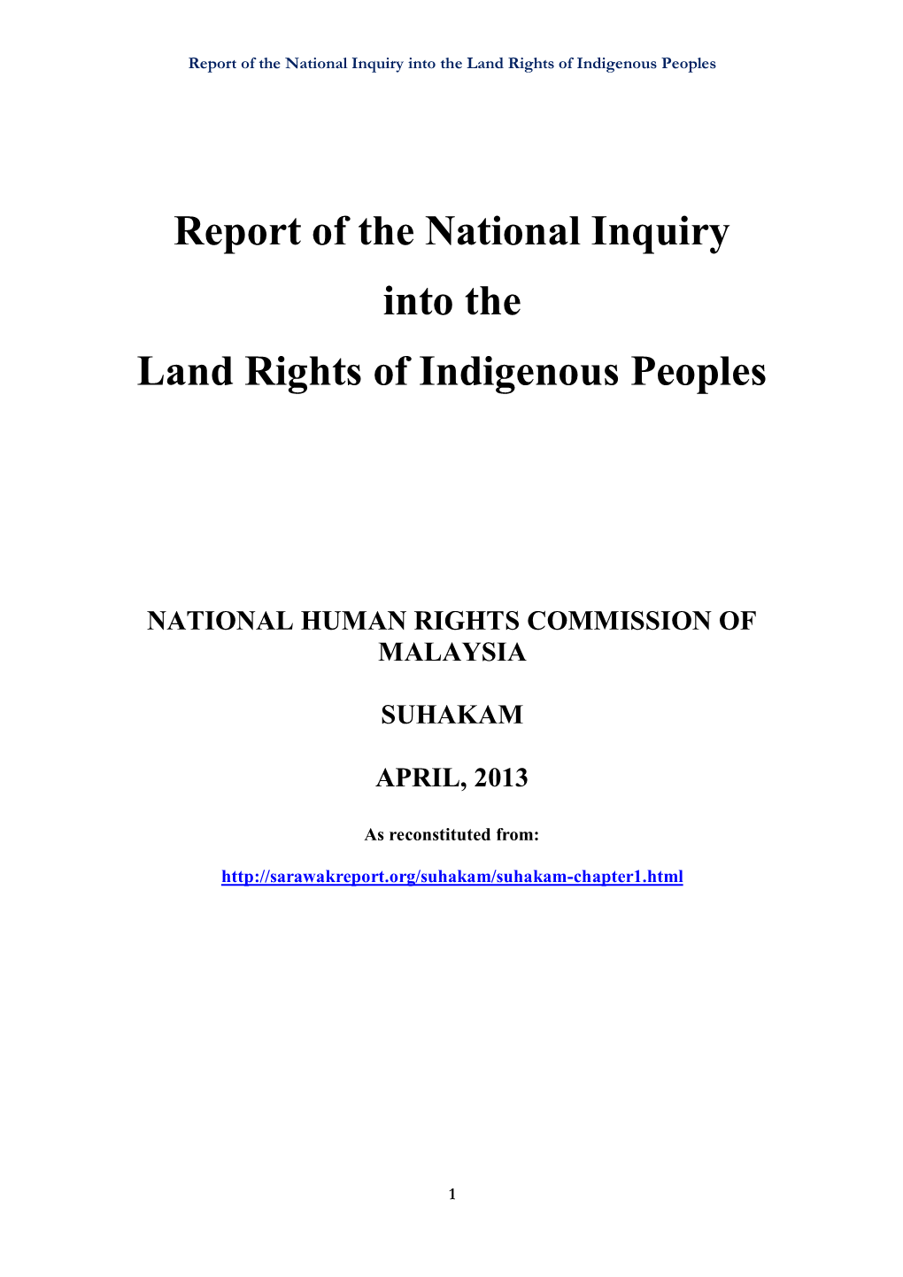 Report of the National Inquiry Into the Land Rights of Indigenous Peoples