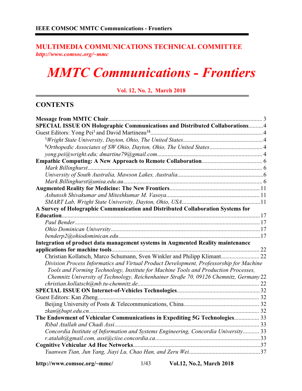 MMTC Communications - Frontiers