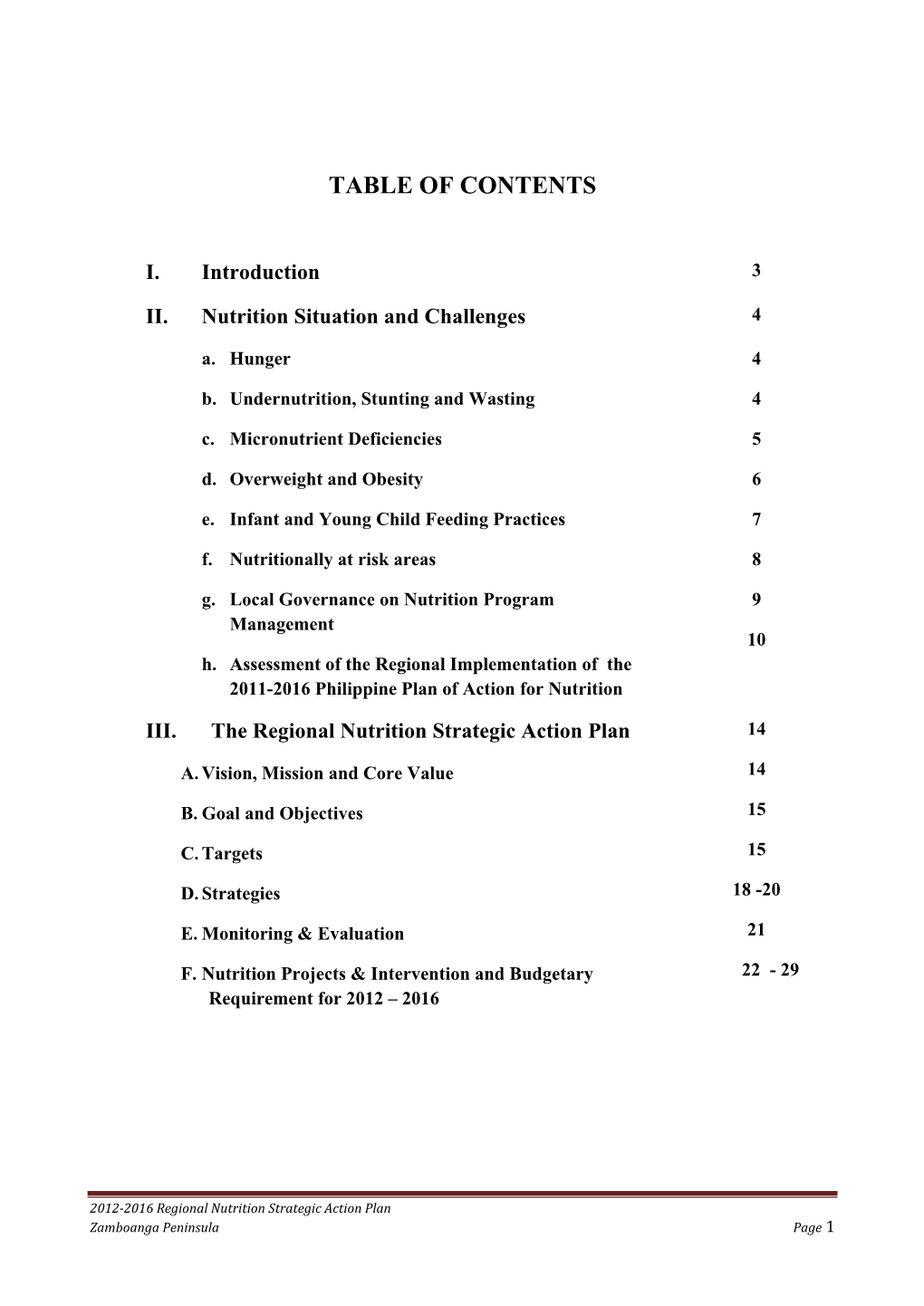 Table of Contents