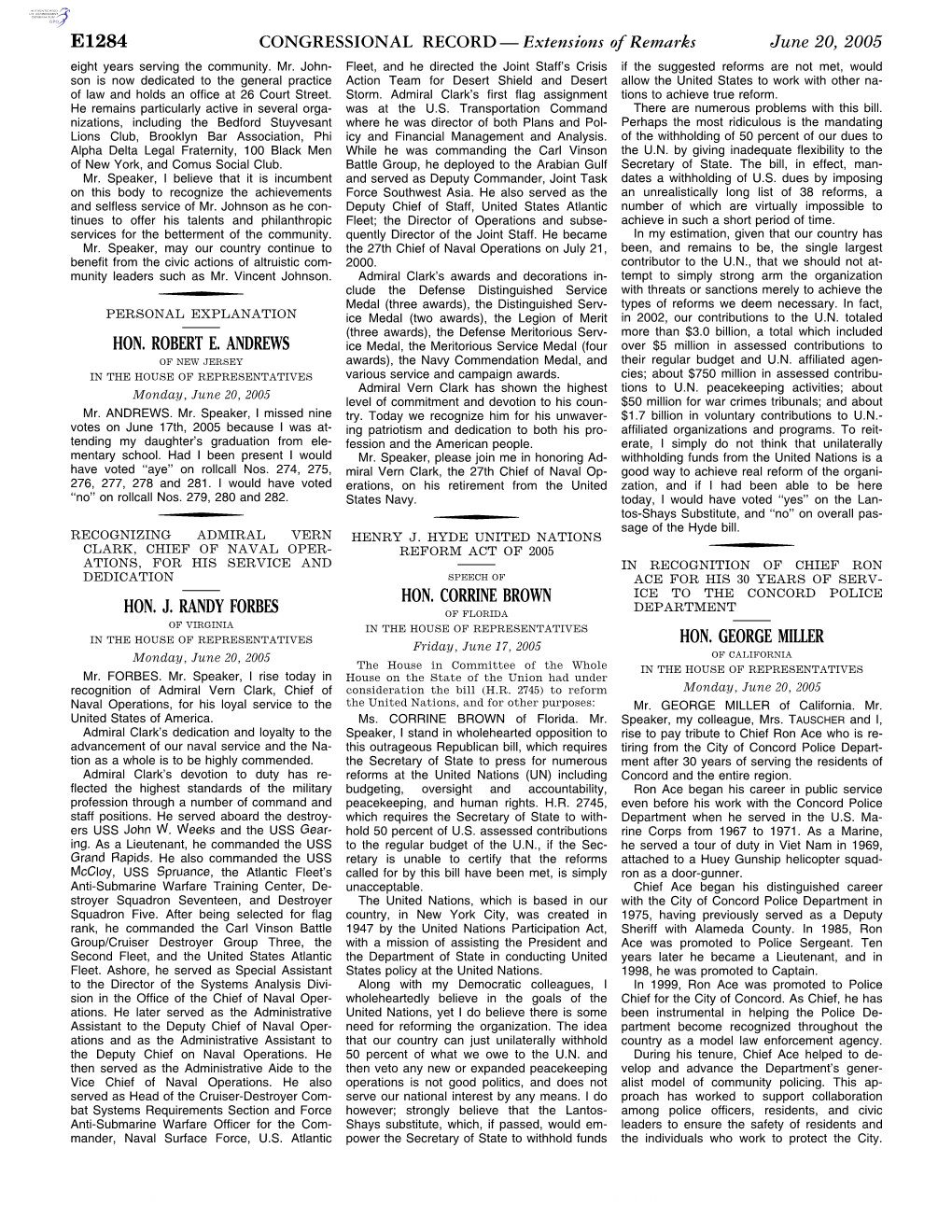 CONGRESSIONAL RECORD— Extensions of Remarks E1284 HON