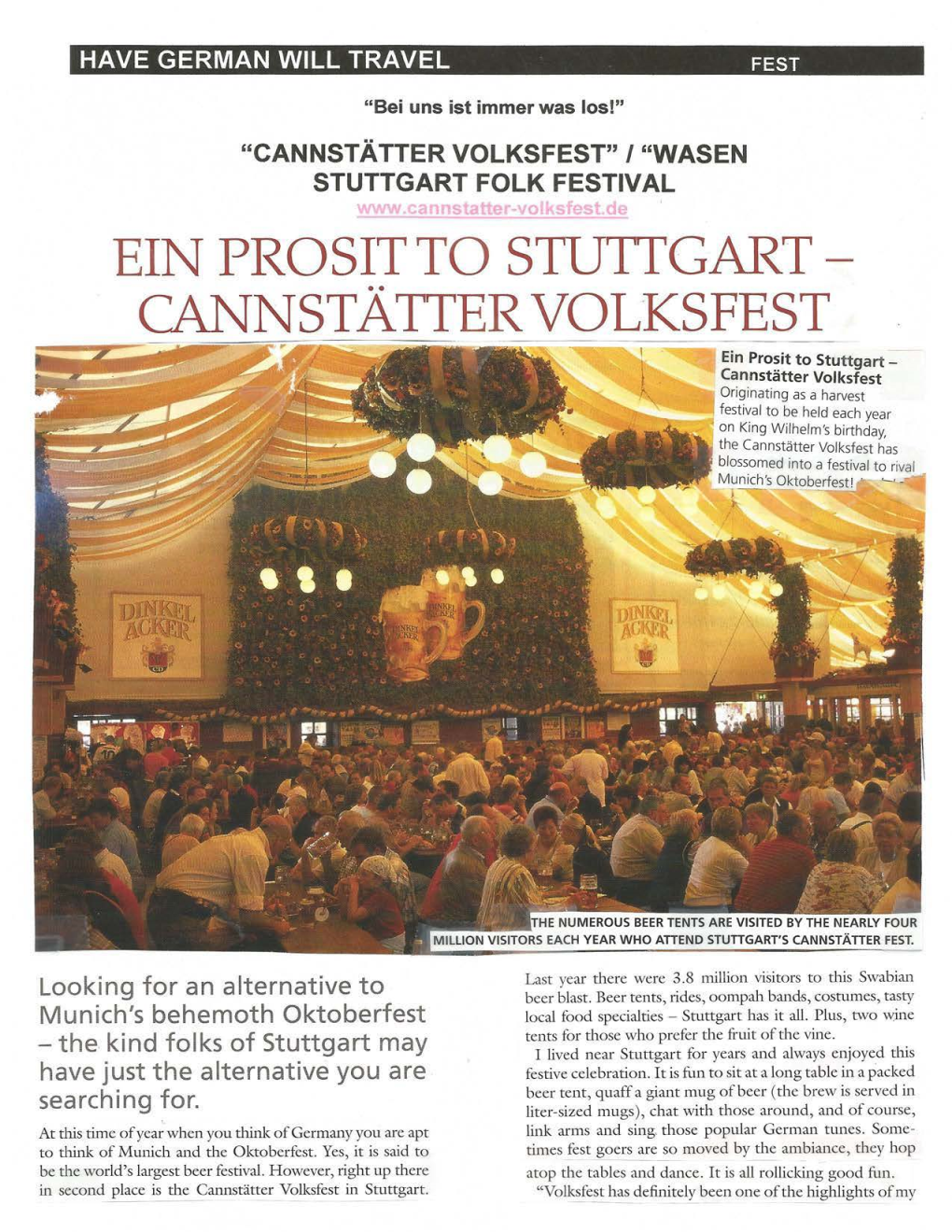 Ein Prosit to Stuttgart Cannstatter Volksfest