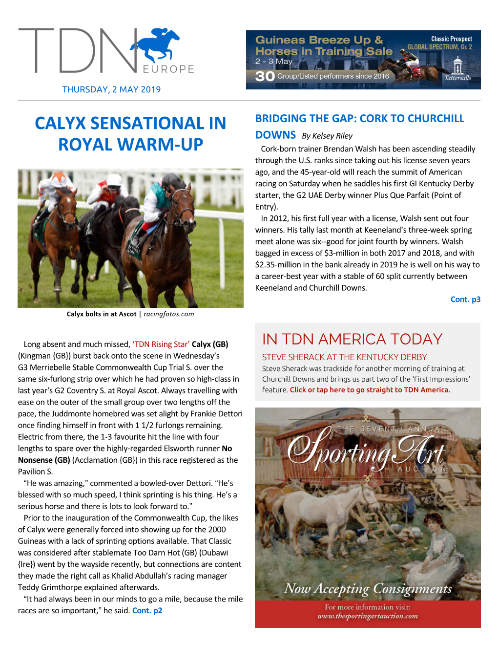 Calyx Sensational in Royal Warm-Up Cont