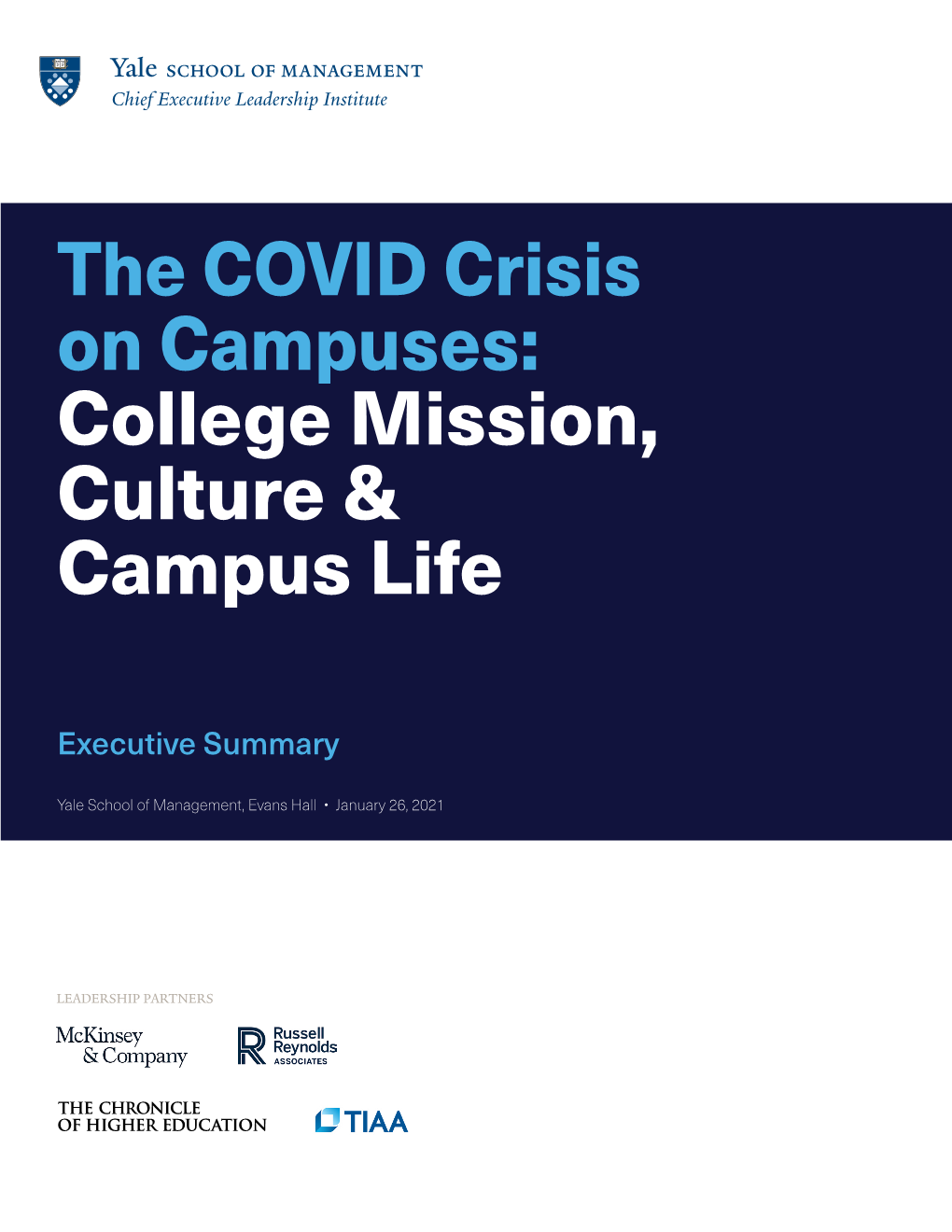 The COVID Crisis on Campuses: College Mission, Culture & Campus Life