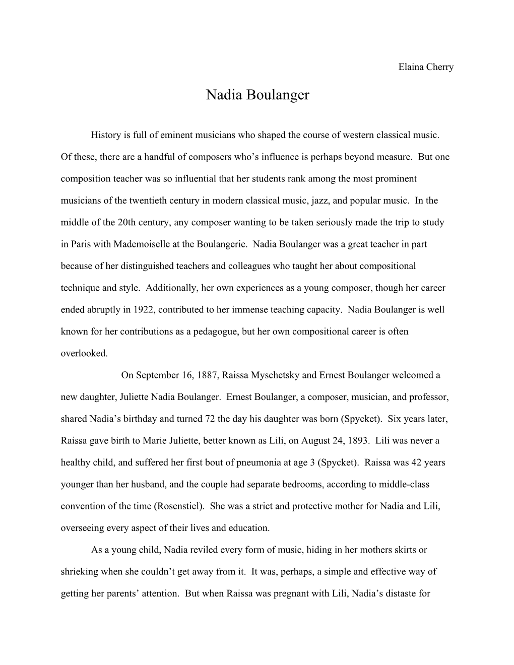 Nadia Boulanger.Cwk