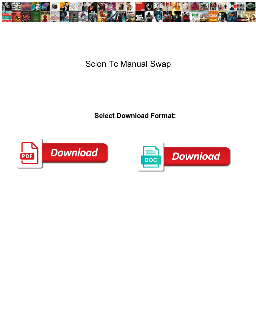 Scion Tc Manual Swap