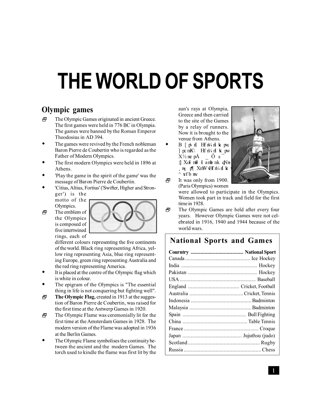 The World of Sports