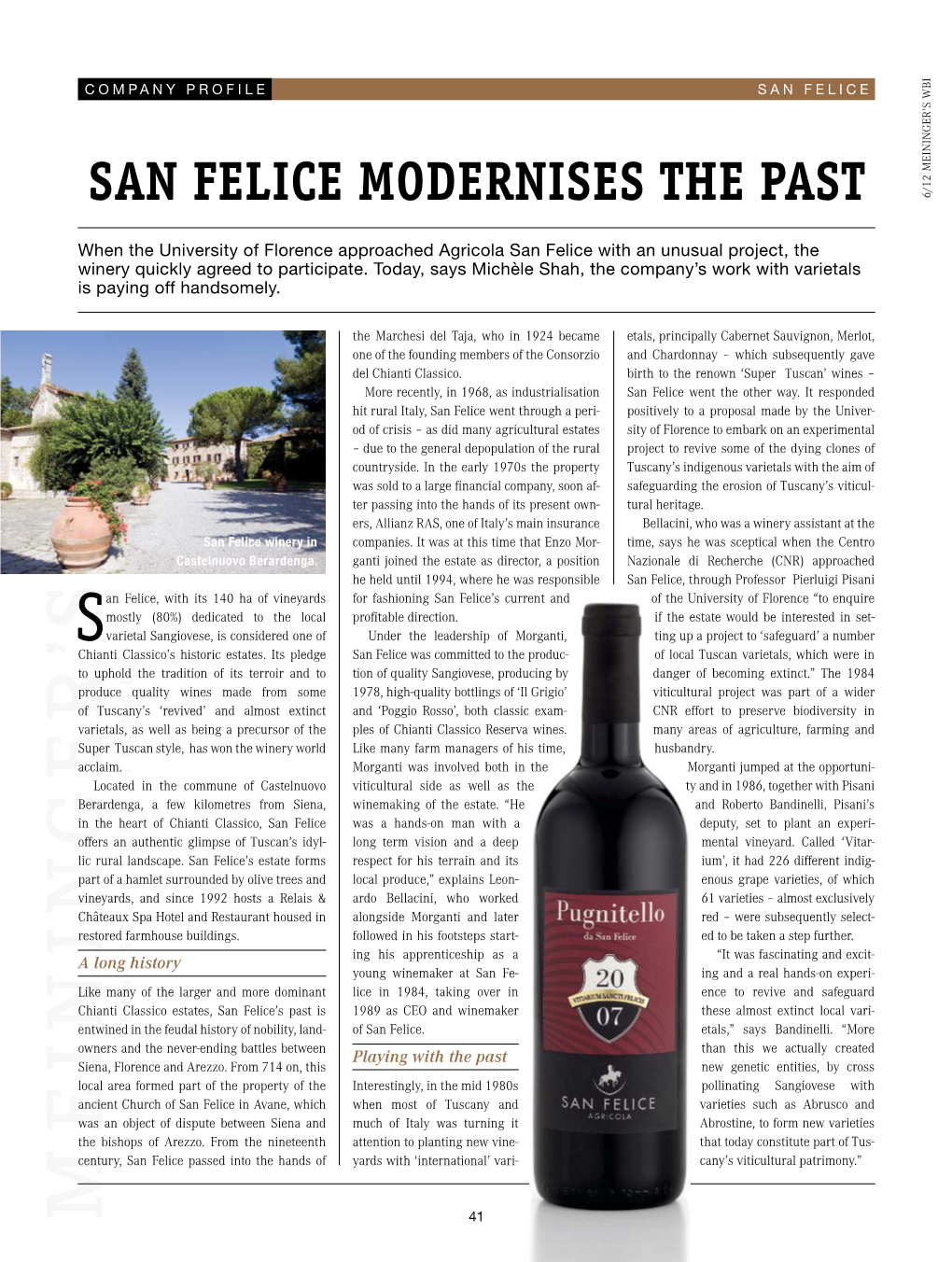 San Felice Modernises the Past Wbi 6/12 Meininger’S