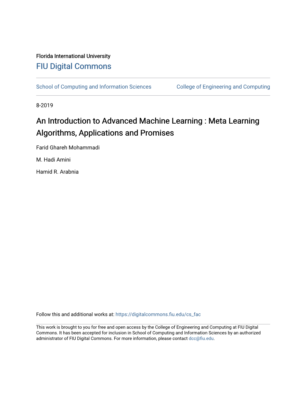 Meta Learning Algorithms, Applications and Promises