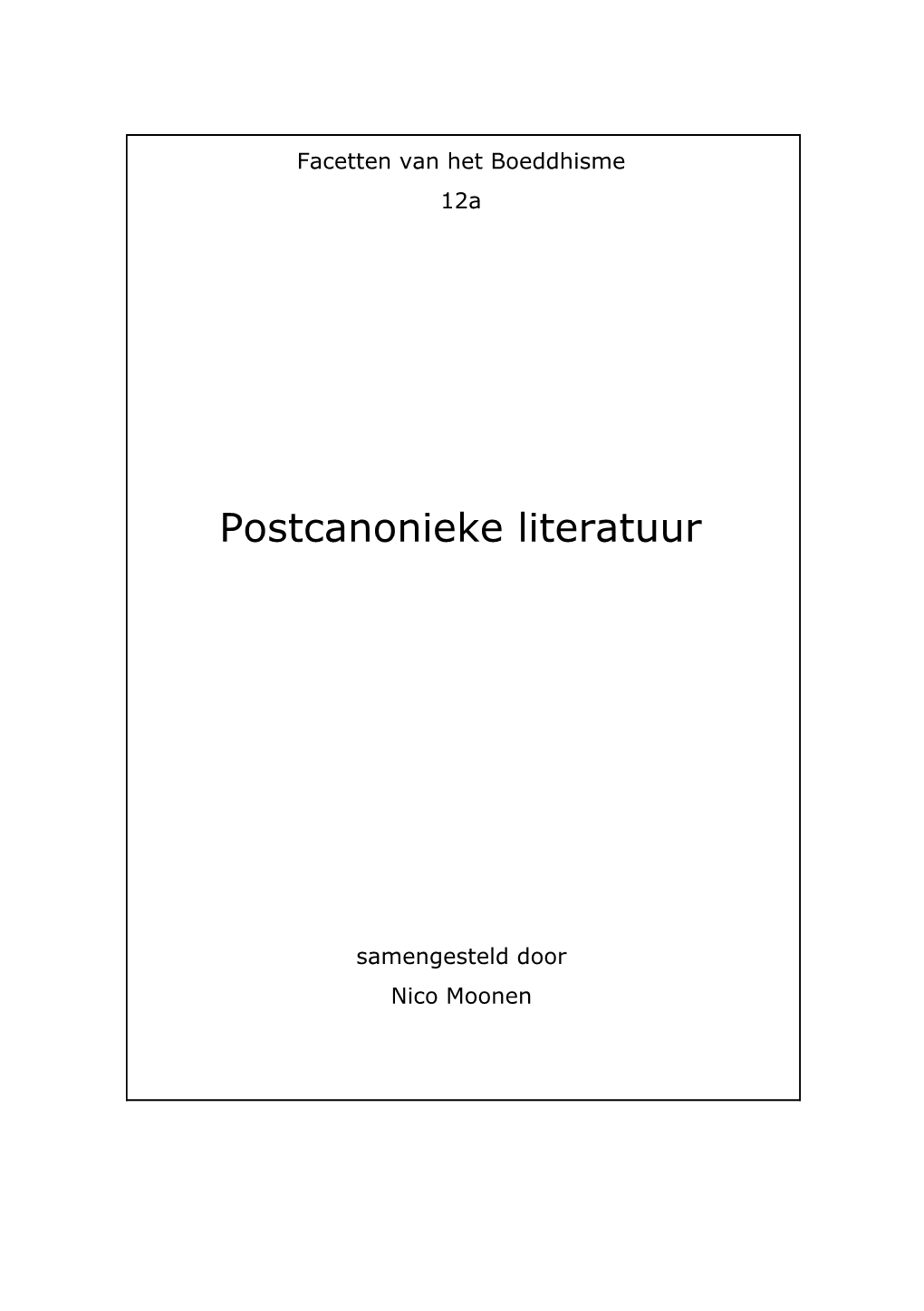 Postcanonieke Literatuur