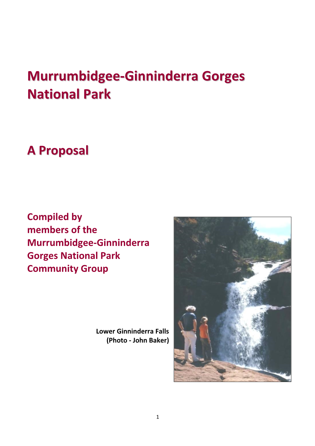 Murrumbidgee-Ginninderra Gorges National Park Community Group