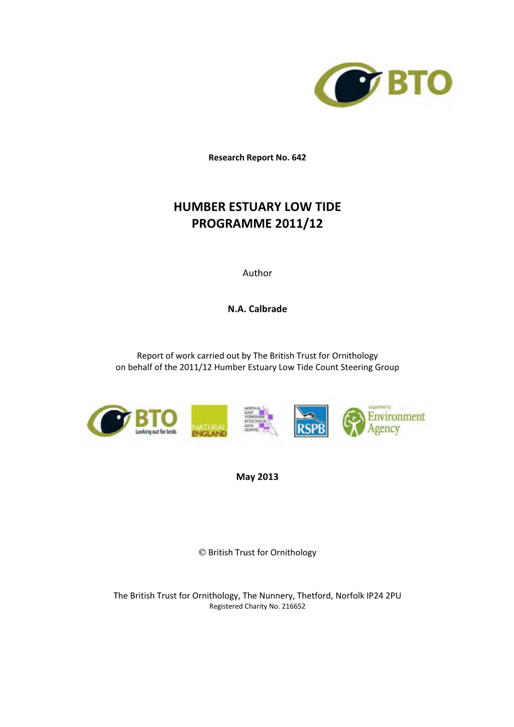 Humber Estuary Low Tide Programme 2011/12