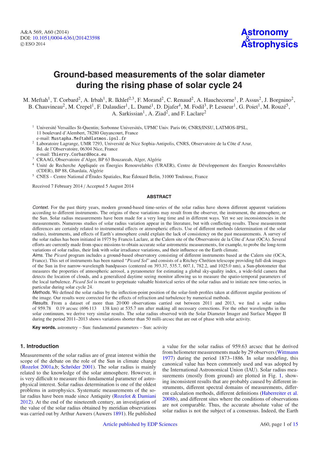 Ground-Based Measurements of the Solar Diameter During the Rising Phase of Solar Cycle 24