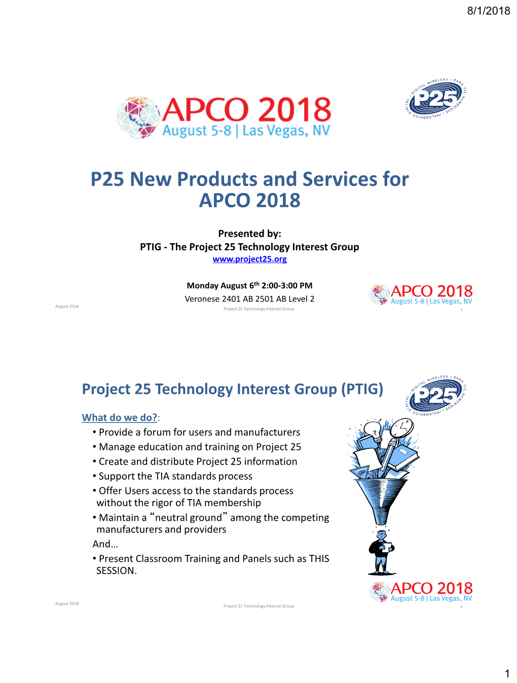 P25 Latest Products and Services PPT APCO 2018 REV 06 Final 180801 .Pdf