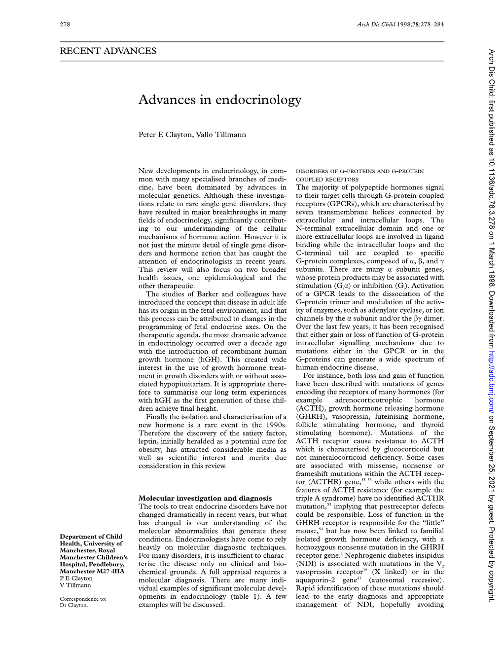 Advances in Endocrinology