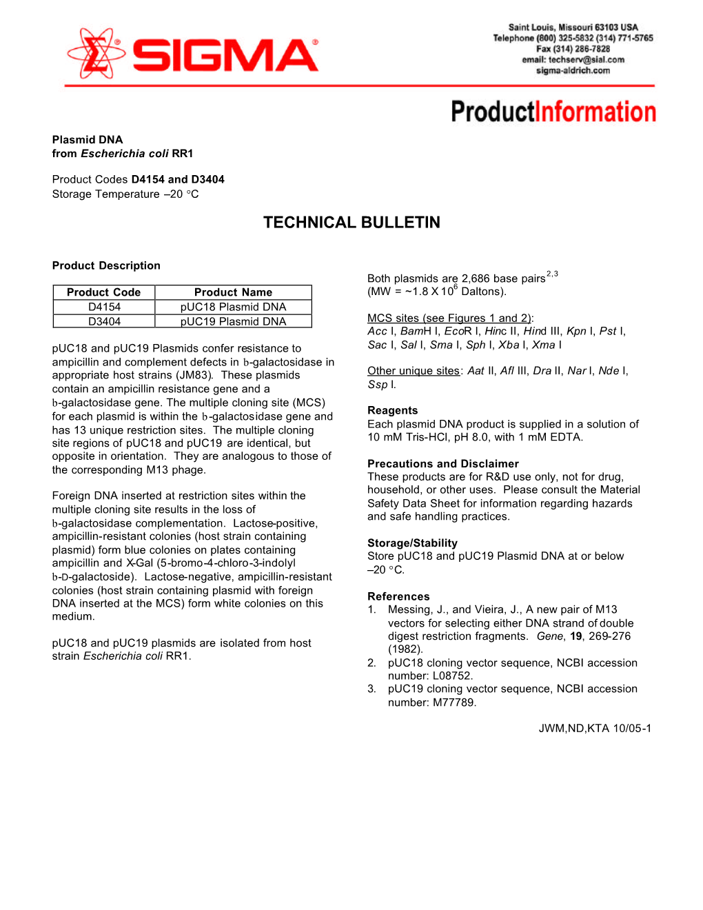 Plasmid DNA from Escherichia Coli RRI (D3404)