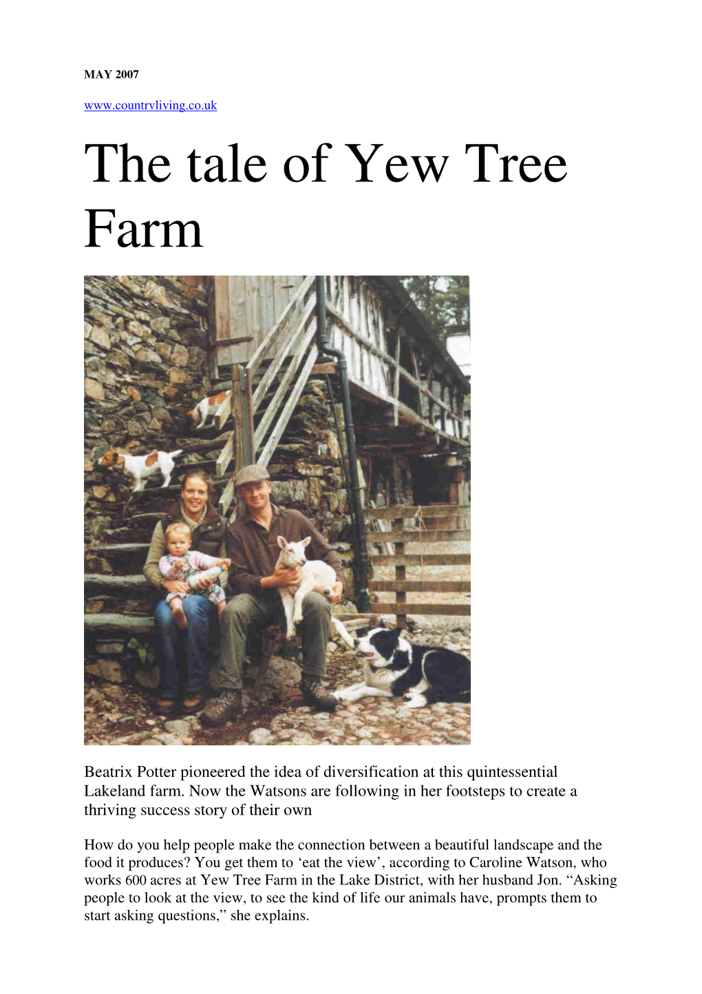 The Tale of Yew Tree Farm