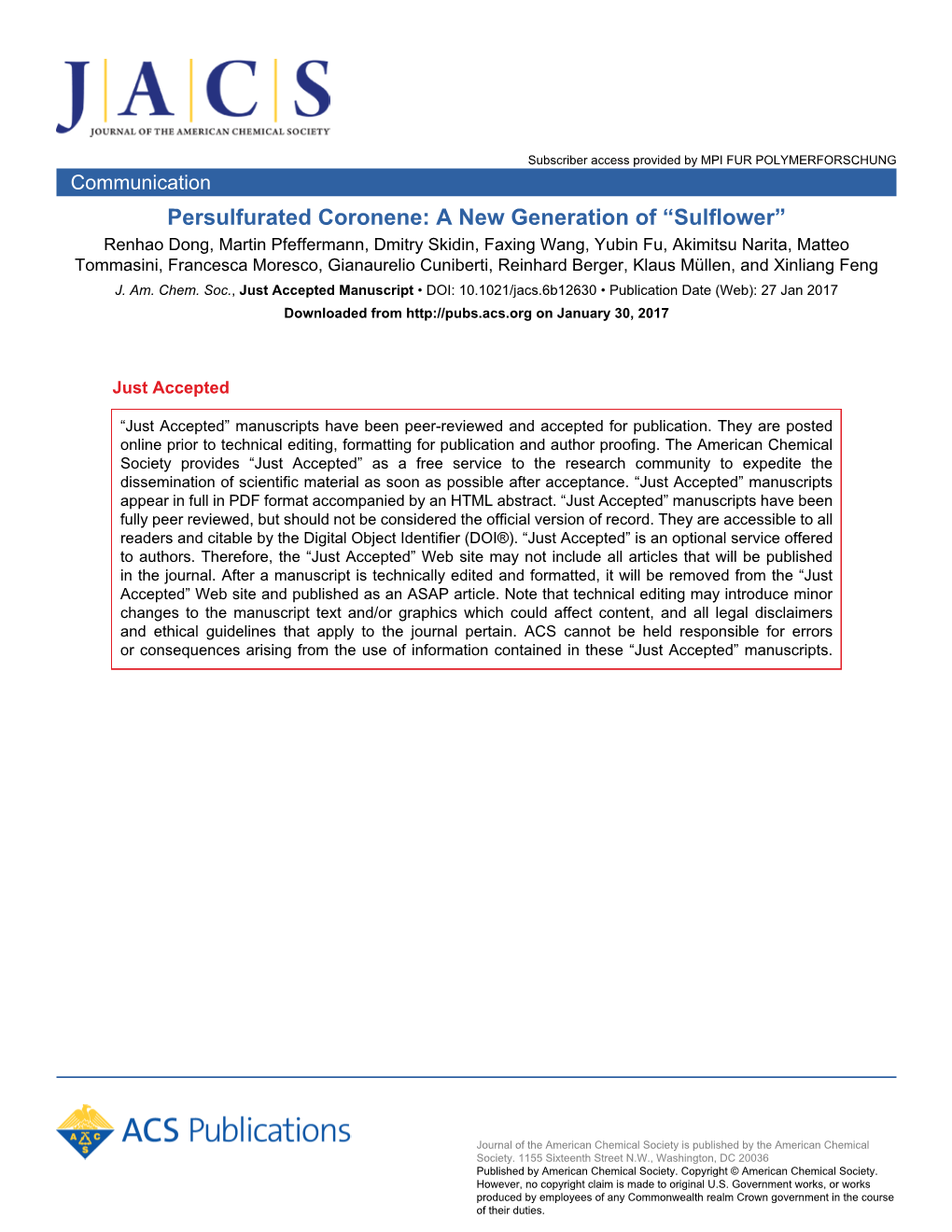 Persulfurated Coronene