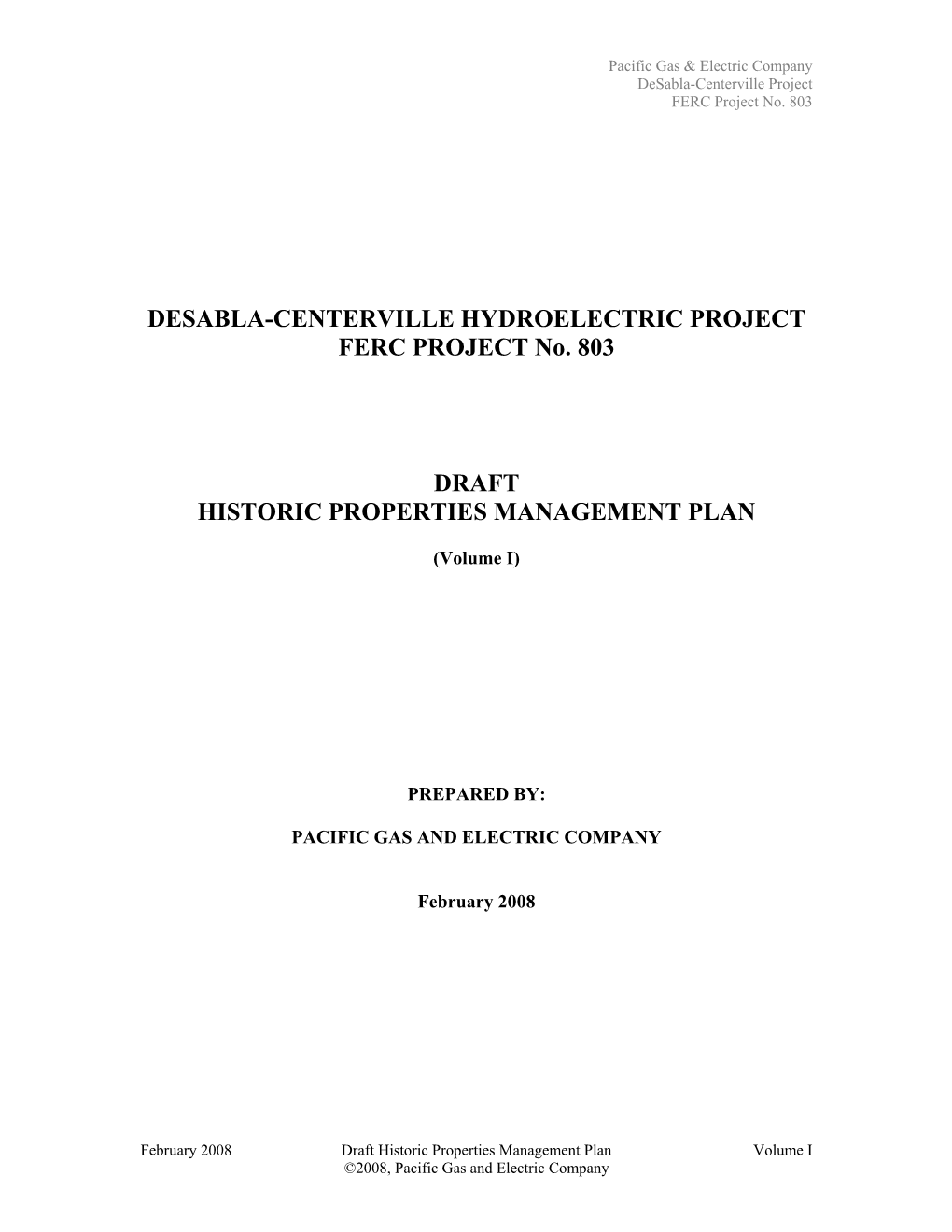 Historic Properties Management Plan