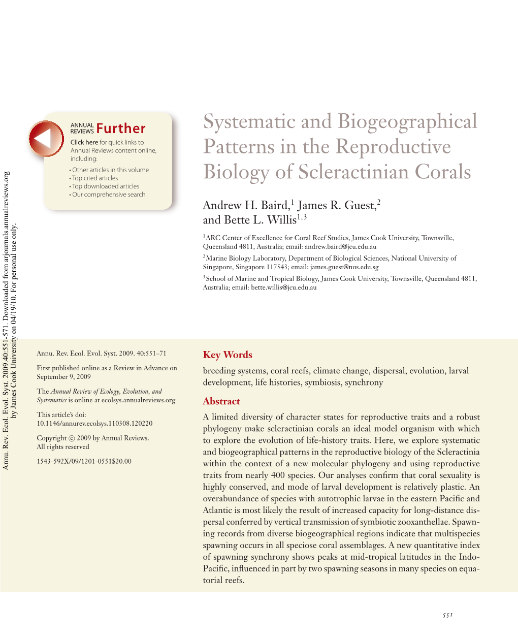 Systematic and Biogeographical Patterns in the Reproductive Biology of Scleractinian Corals