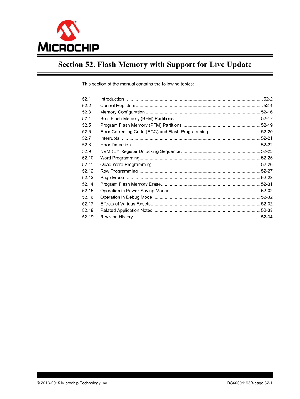 Section 52. Flash Memory with Support for Live Update