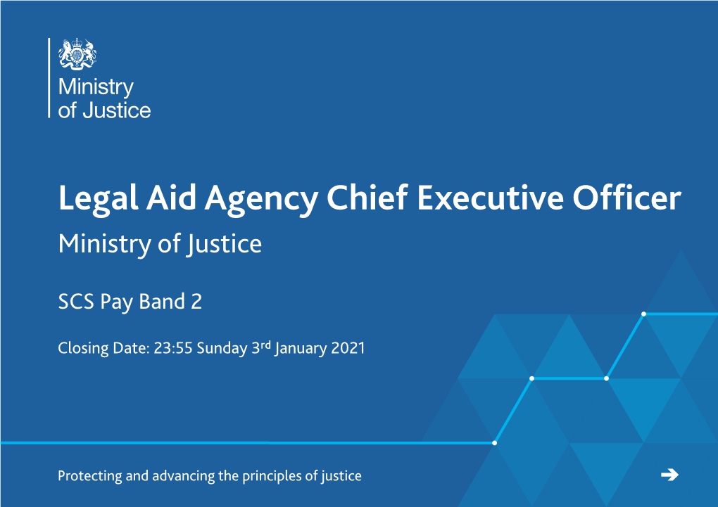 Legal Aid Agency Chief Executive Officer Ministry of Justice