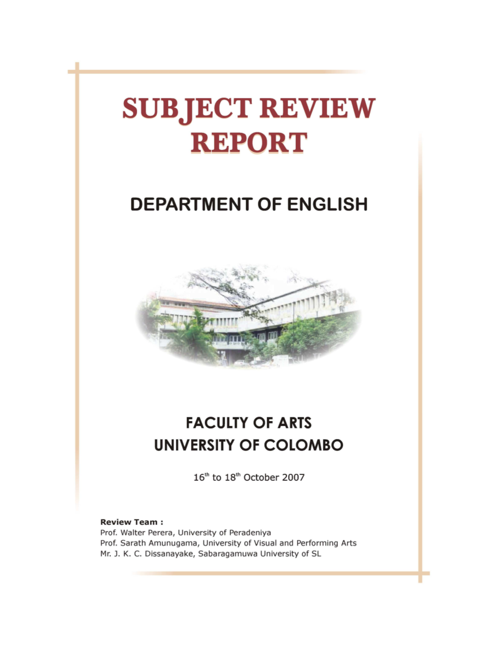 English at the University of Colombo