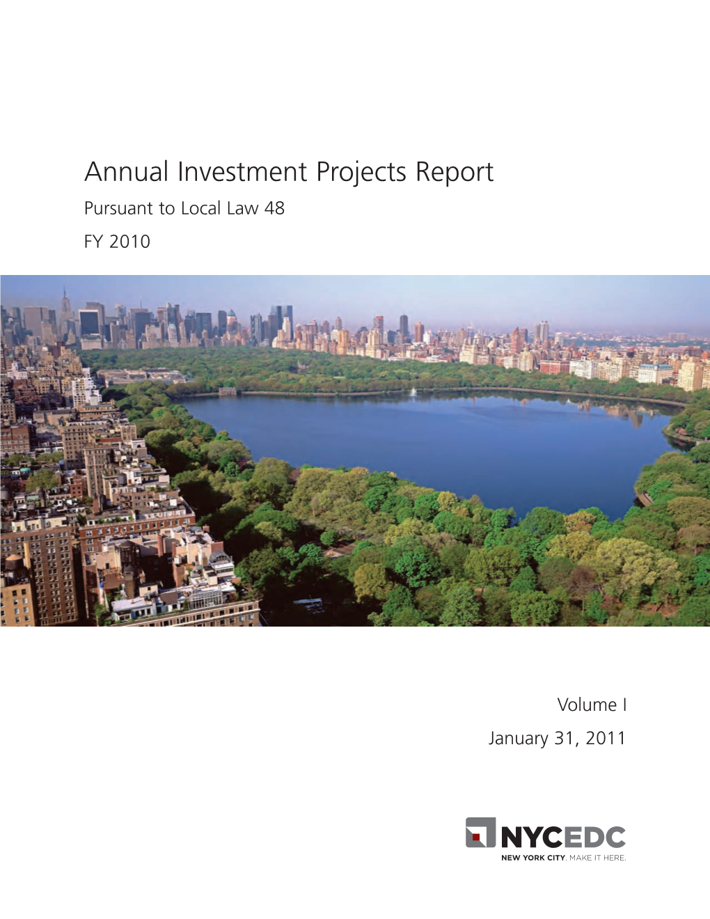 Annual Investment Projects Report FY 2010