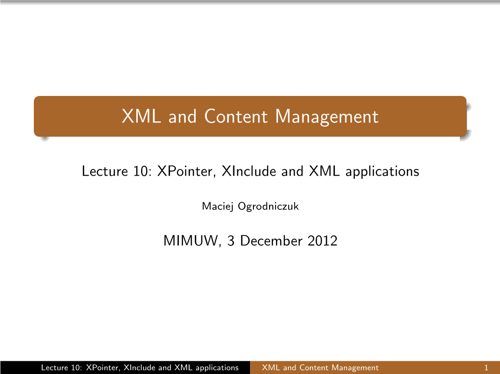 XML and Content Management