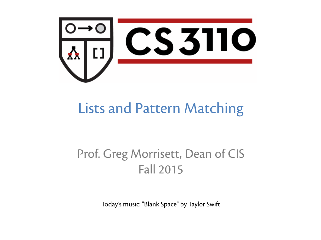 Lists and Pattern Matching