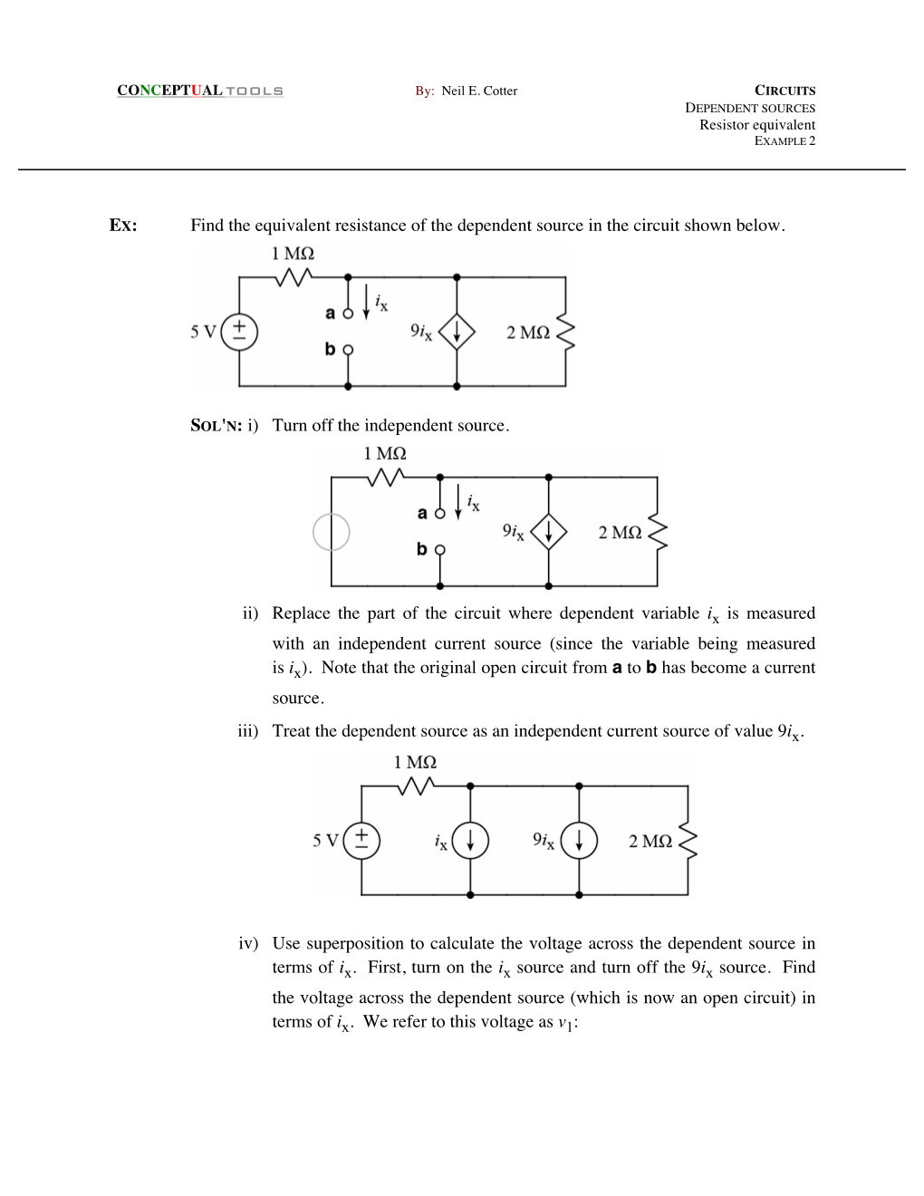 Find the Equivalent Resistance of the Dependent Source in the Circuit Shown Below