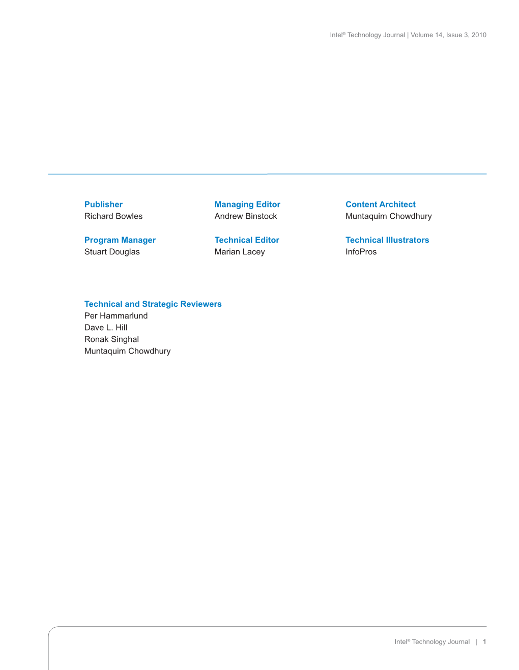 Intel® Technology Journal | Volume 14, Issue 3, 2010