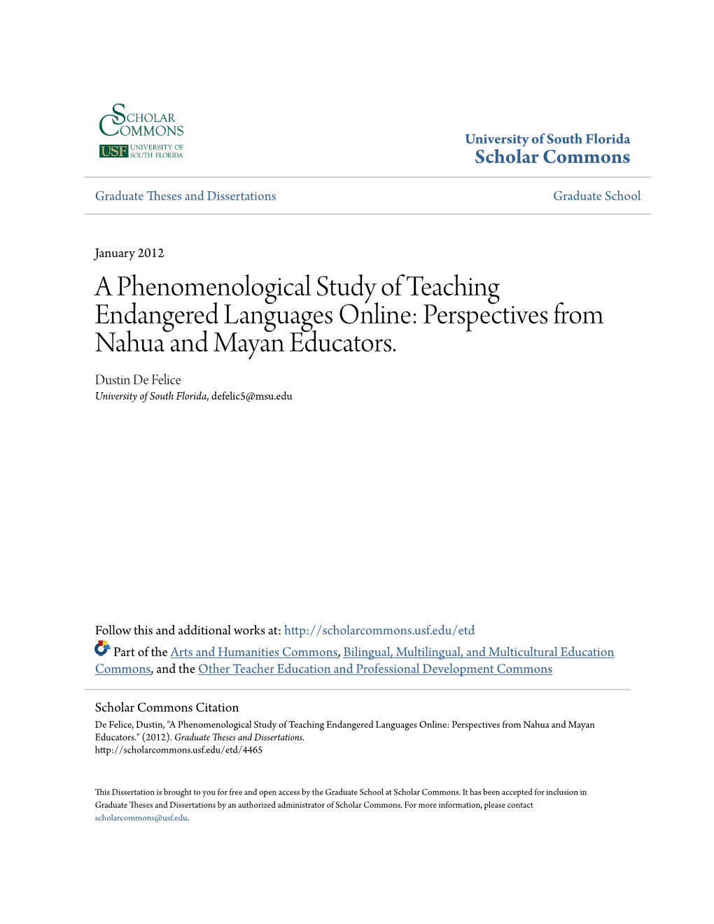 A Phenomenological Study of Teaching Endangered Languages Online: Perspectives from Nahua and Mayan Educators