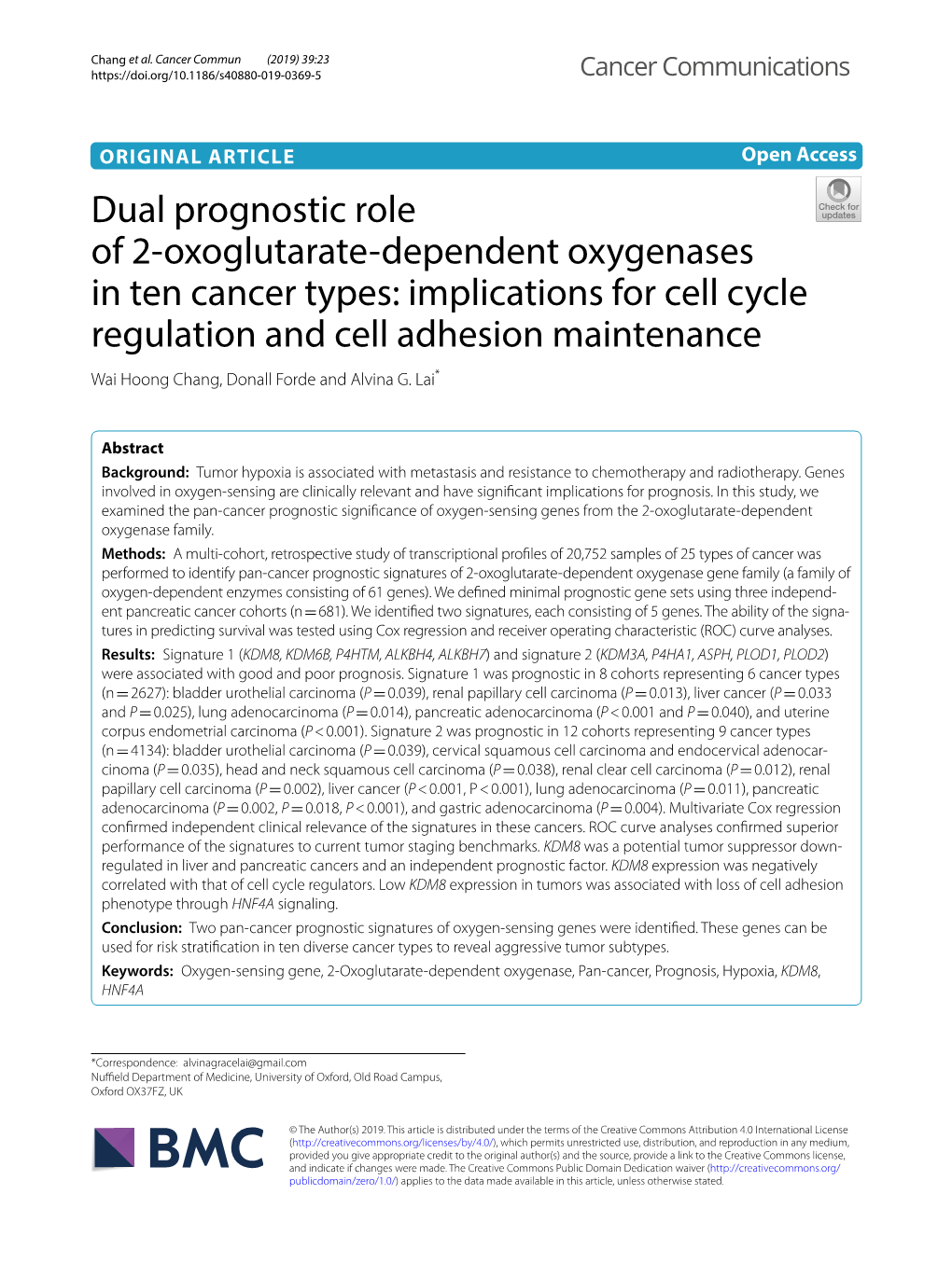 Dual Prognostic Role of 2-Oxoglutarate-Dependent