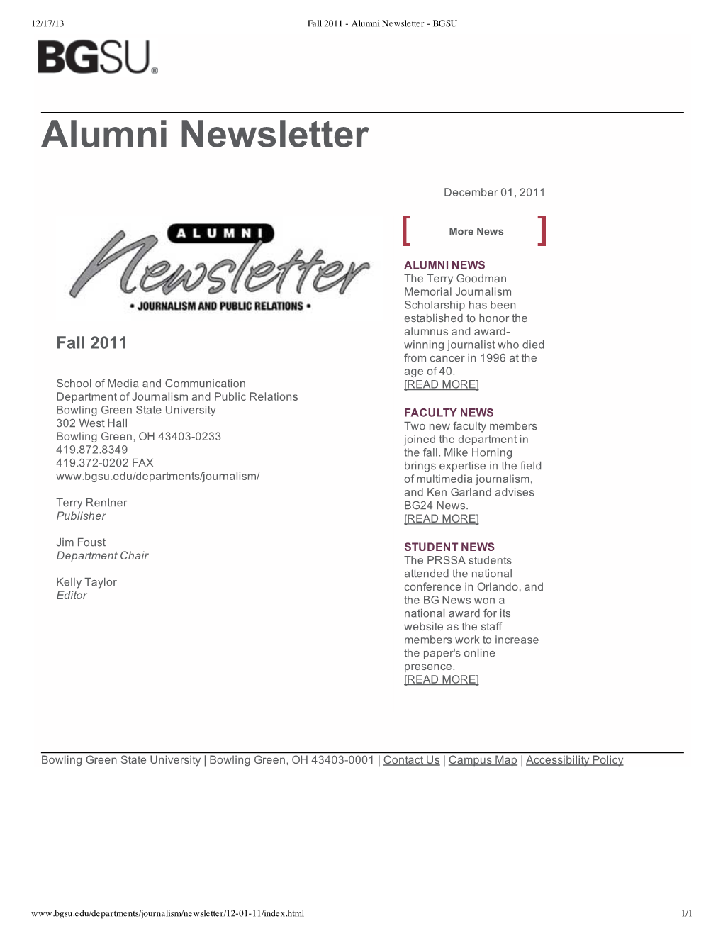 Alumni Newsletter - BGSU