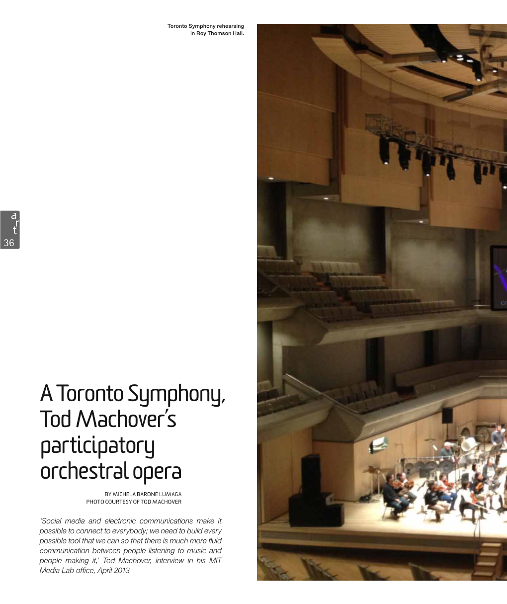 A Toronto Symphony, Tod Machover's Participatory Orchestral Opera