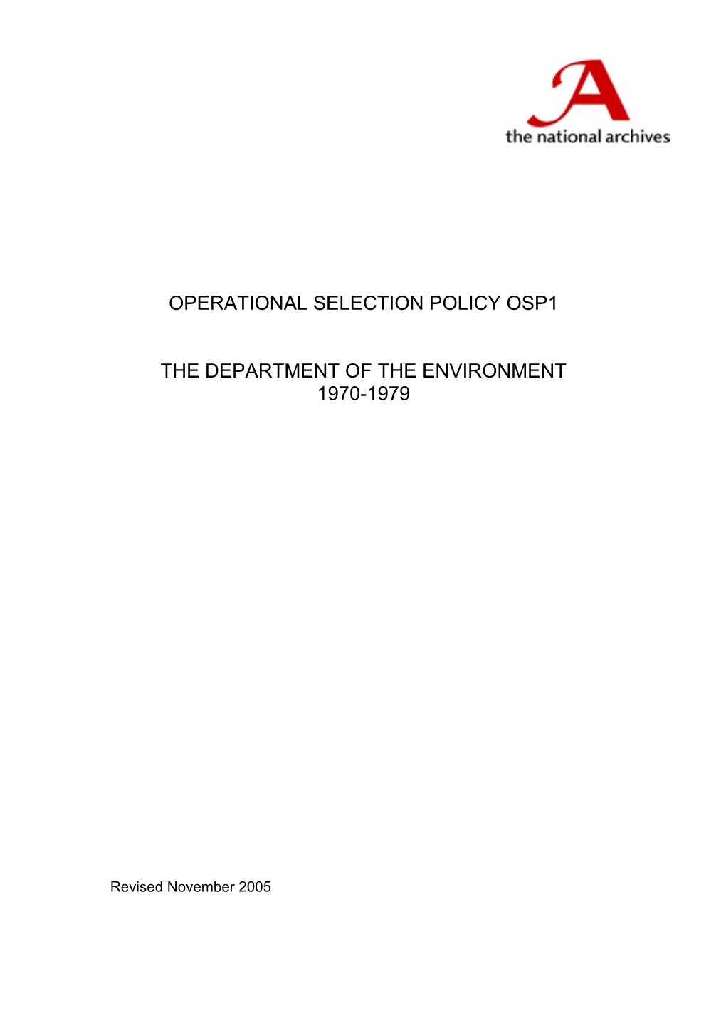 The Department of the Environment 1970-1979