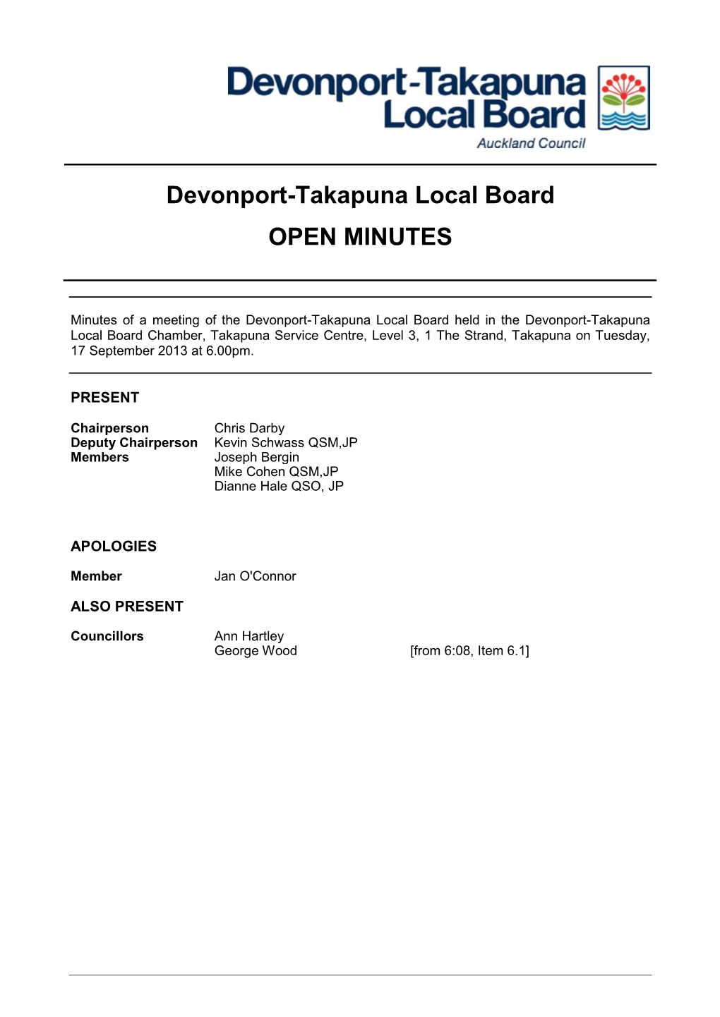 DEVONPORT-TAKAPUNA LOCAL BOARD.20130917.Minutes