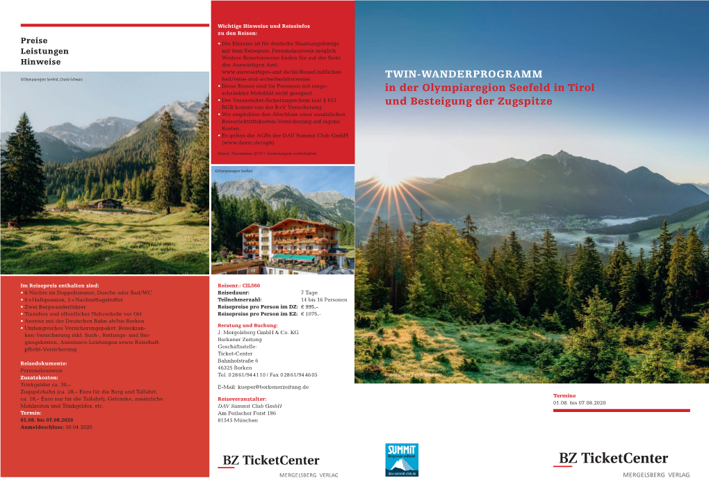 TWIN-WANDERPROGRAMM in Der Olympiaregion Seefeld in Tirol Und