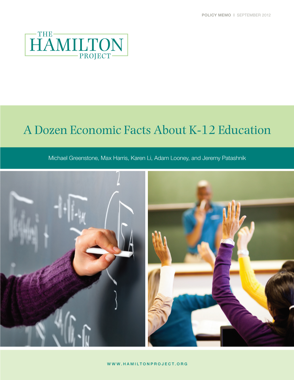A Dozen Economic Facts About K-12 Education
